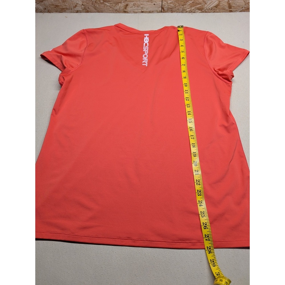 HBC Sport Women Shirt Size XL Orange Fast Dry Polyester Blend V Neck Short Sleev - Picture 5 of 6